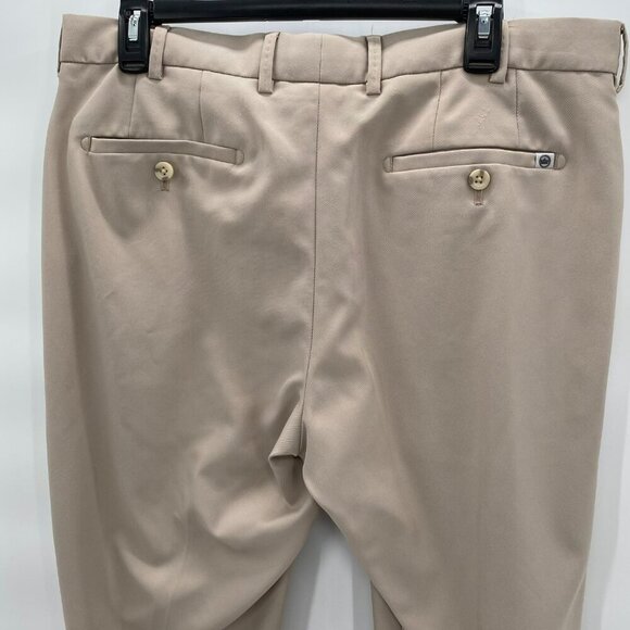 Peter Millar Tan 100% Polyester Slacks Men's Size 34 Hemmed to 30" Length - Picture 5 of 8